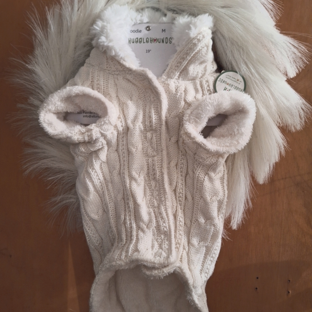 White furry coat